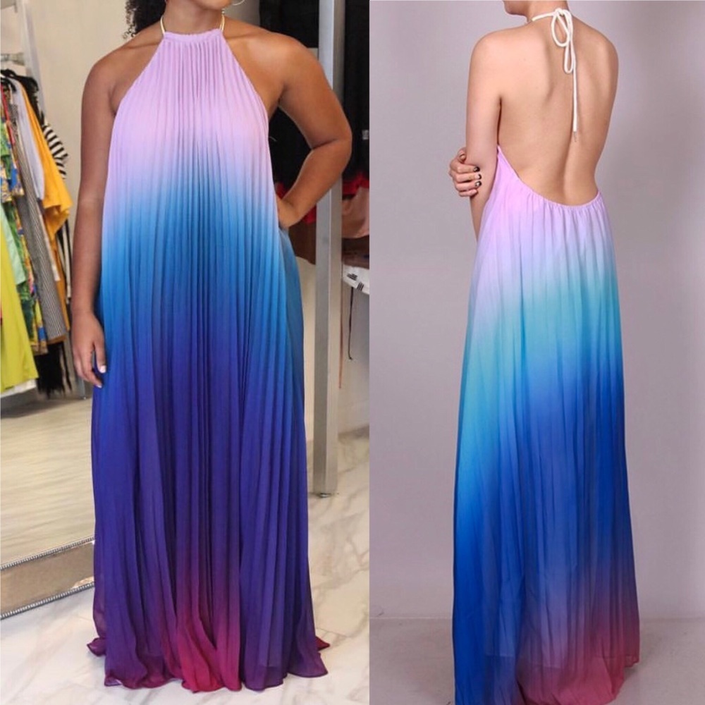 LAST ONE!!  PRICE FIRM Halter backless Ombré maxi - Picture 2 of 5